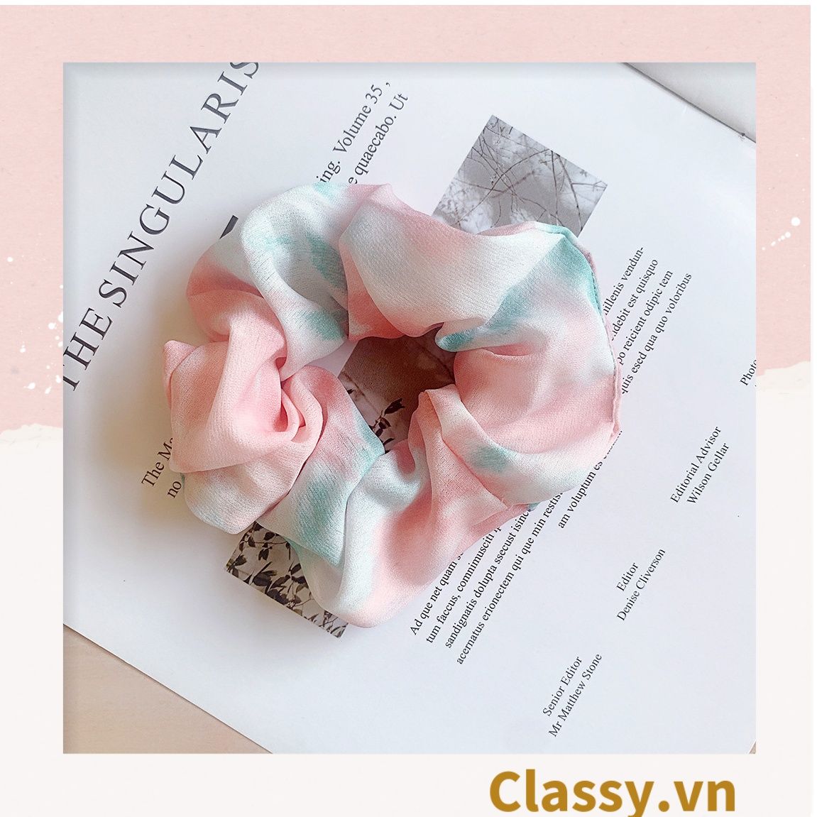 Scrunchies buộc tóc tông màu Gradient ngọt ngào, nữ tính thanh lịch PK733