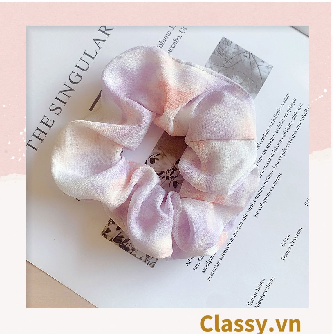  Scrunchies buộc tóc tông màu Gradient ngọt ngào, nữ tính thanh lịch PK733 