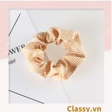  PK735 Scrunchies buộc tóc nhiều họa tiết; họa tiết tông kẻ sọc nữ tính thanh lịch 