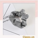  PK735 Scrunchies buộc tóc nhiều họa tiết; họa tiết tông kẻ sọc nữ tính thanh lịch 