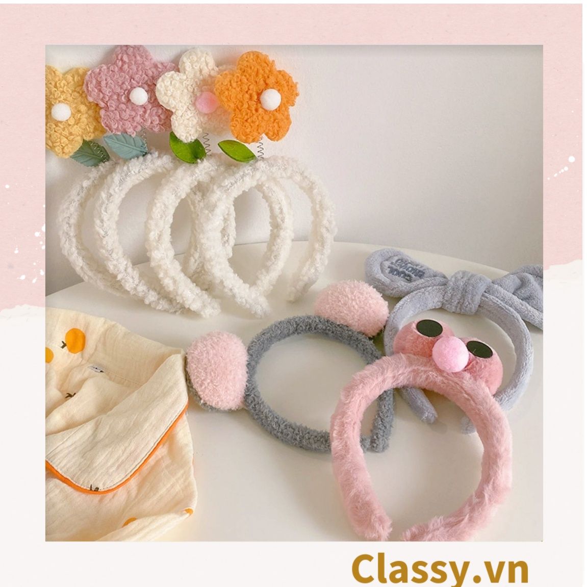 PK745 Cài tóc, băng đô, bờm tóc trùm qua đầu, nhiều hình dáng thú bông cute ngộ nghĩnh
