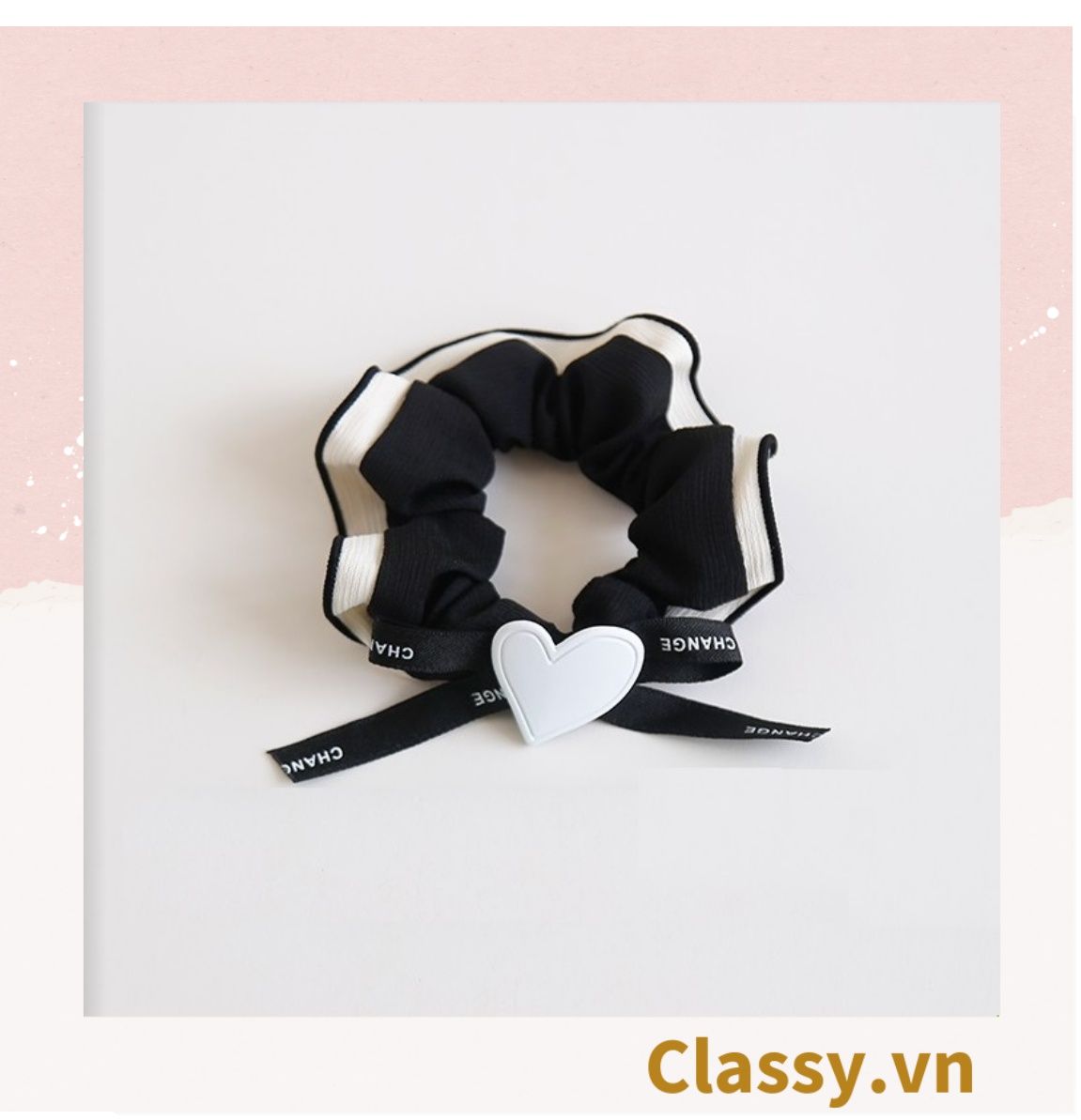 PK774 Bộ sưu tập hoàng gia - Scrunchies, kẹp tóc, nơ buộc tóc tông be, gắn ruy băng và đính đá nhiều lớp sang chảnh