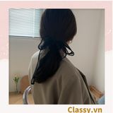  PK774 Bộ sưu tập hoàng gia - Scrunchies, kẹp tóc, nơ buộc tóc tông be, gắn ruy băng và đính đá nhiều lớp sang chảnh 