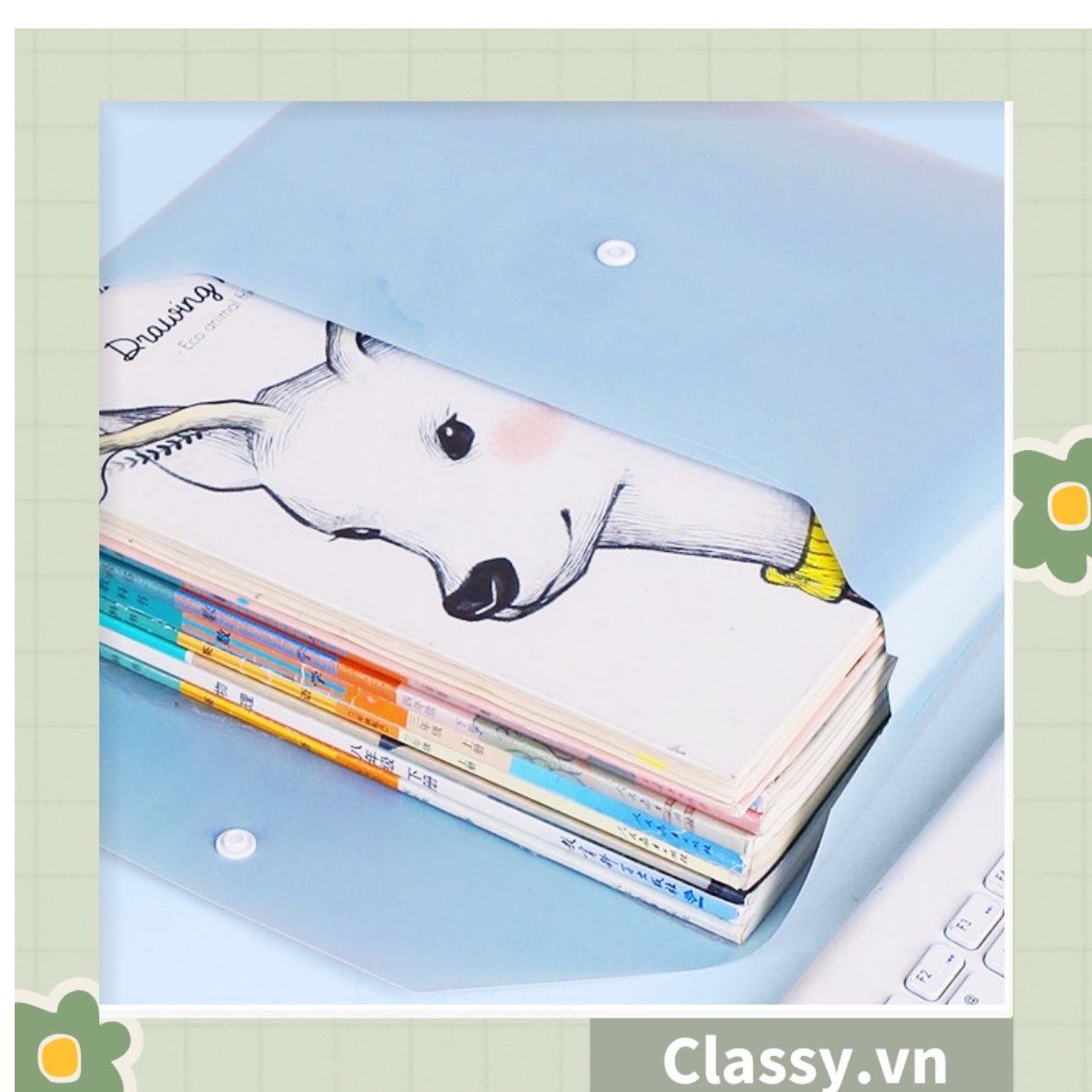 Túi Nút File Đựng Tài Liệu My Clear Bag A4 Nhiều Màu Bìa Đựng Tài Liệu Văn Phòng Lưu Trữ Hồ Sơ Giấy Tờ Classy Basic PK778