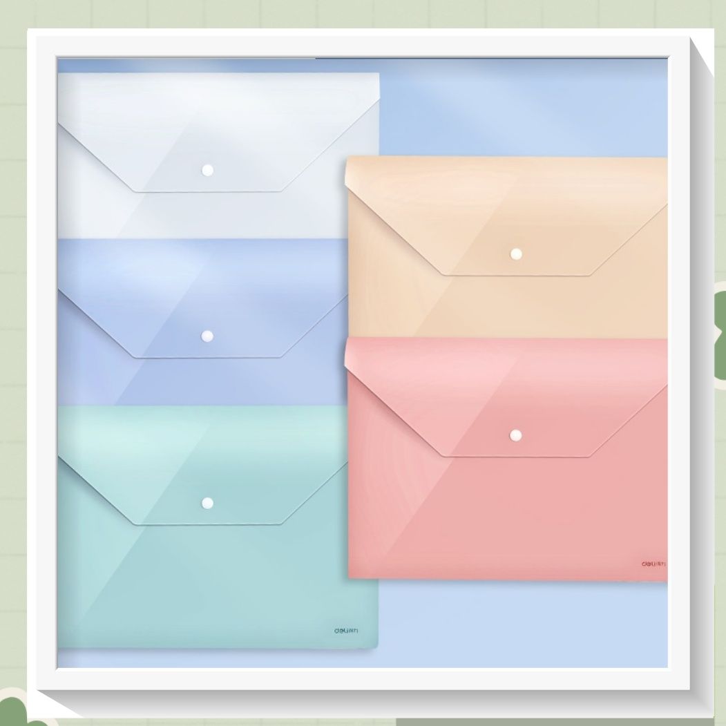 Túi Nút File Đựng Tài Liệu My Clear Bag A4 Nhiều Màu Bìa Đựng Tài Liệu Văn Phòng Lưu Trữ Hồ Sơ Giấy Tờ Classy Basic PK778