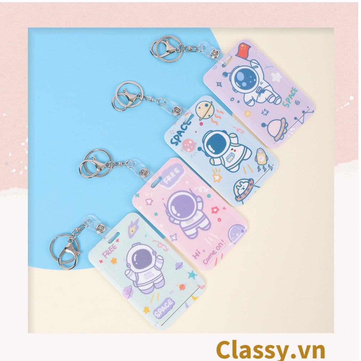 PK798 Bao đựng thẻ cứng đựng thẻ cửa, thẻ xe bus, thẻ ngân hàng, móc chìa khóa dành cho sinh viên, nhân viên văn phòng