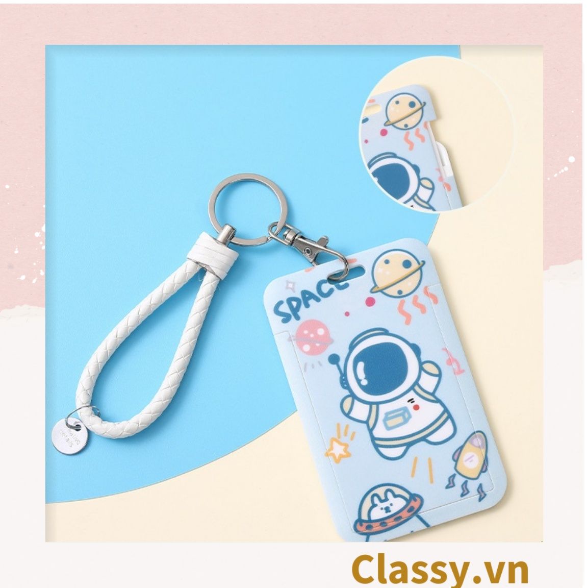 PK798 Bao đựng thẻ cứng đựng thẻ cửa, thẻ xe bus, thẻ ngân hàng, móc chìa khóa dành cho sinh viên, nhân viên văn phòng