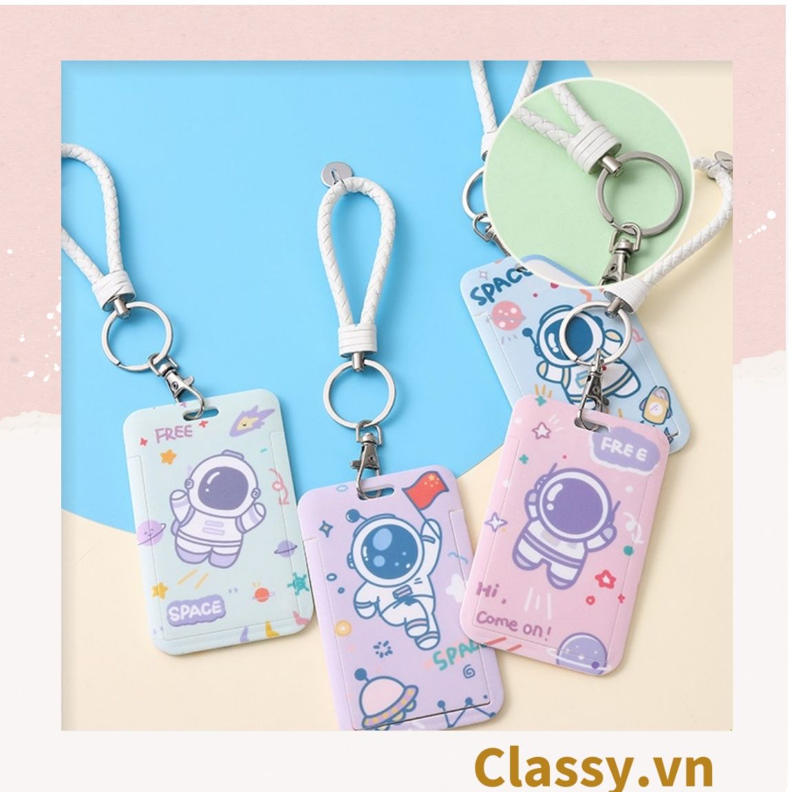 PK798 Bao đựng thẻ cứng đựng thẻ cửa, thẻ xe bus, thẻ ngân hàng, móc chìa khóa dành cho sinh viên, nhân viên văn phòng