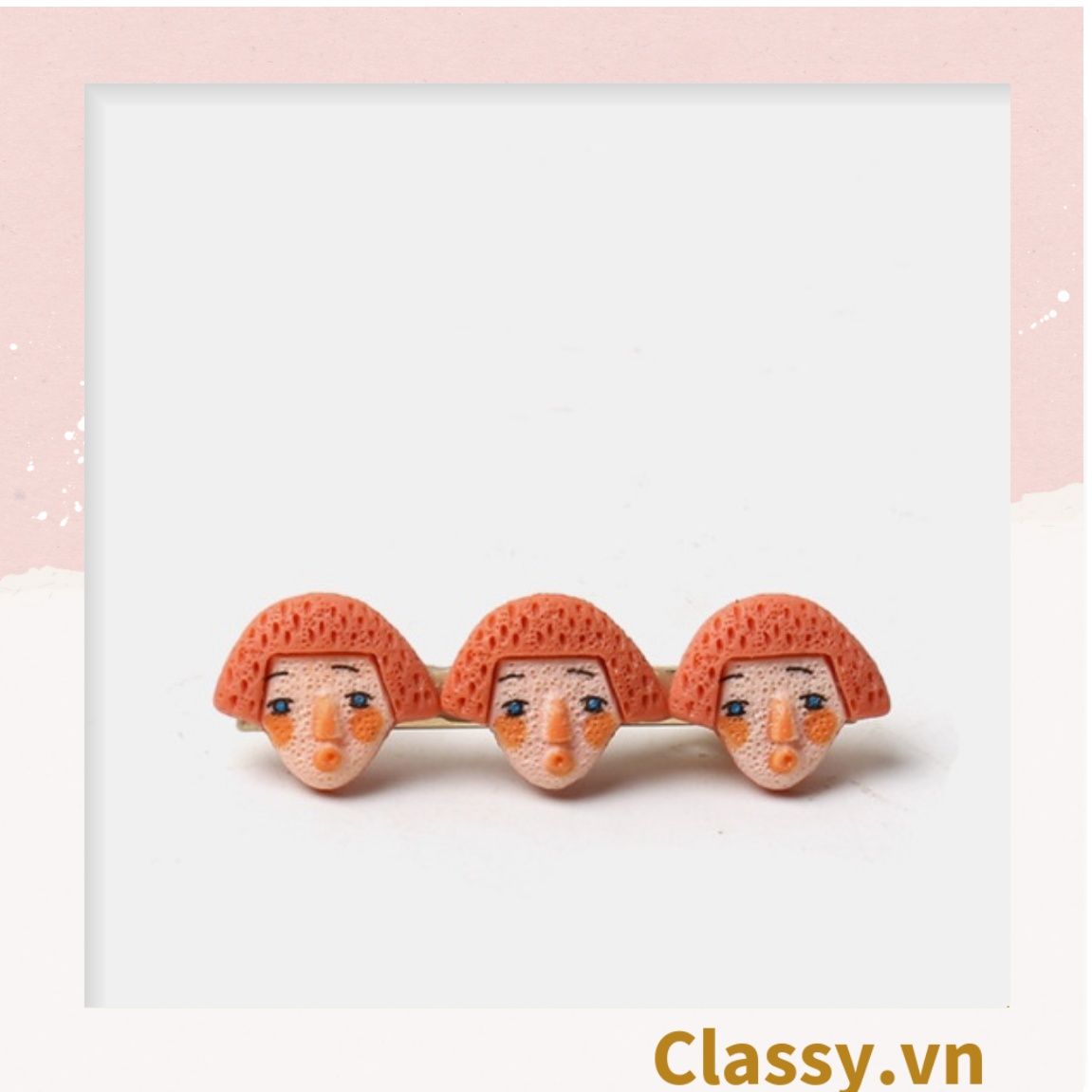PK912 Kẹp tóc mỏ vịt cột tóc kẹp gắp họa tiết sơn dầu hoạt hình cute nghịch ngợm