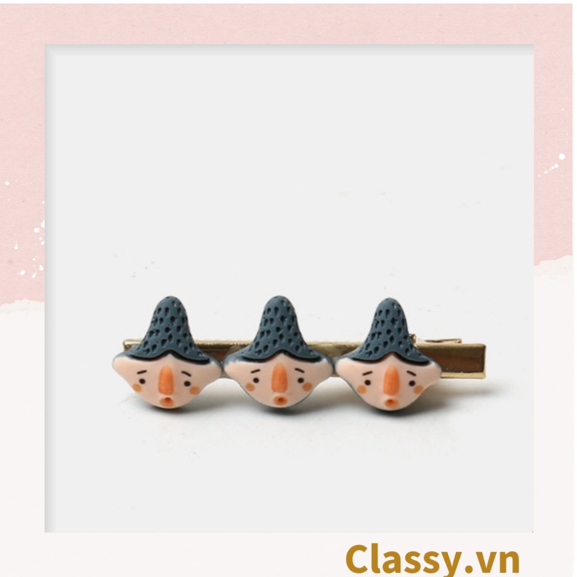 PK912 Kẹp tóc mỏ vịt cột tóc kẹp gắp họa tiết sơn dầu hoạt hình cute nghịch ngợm