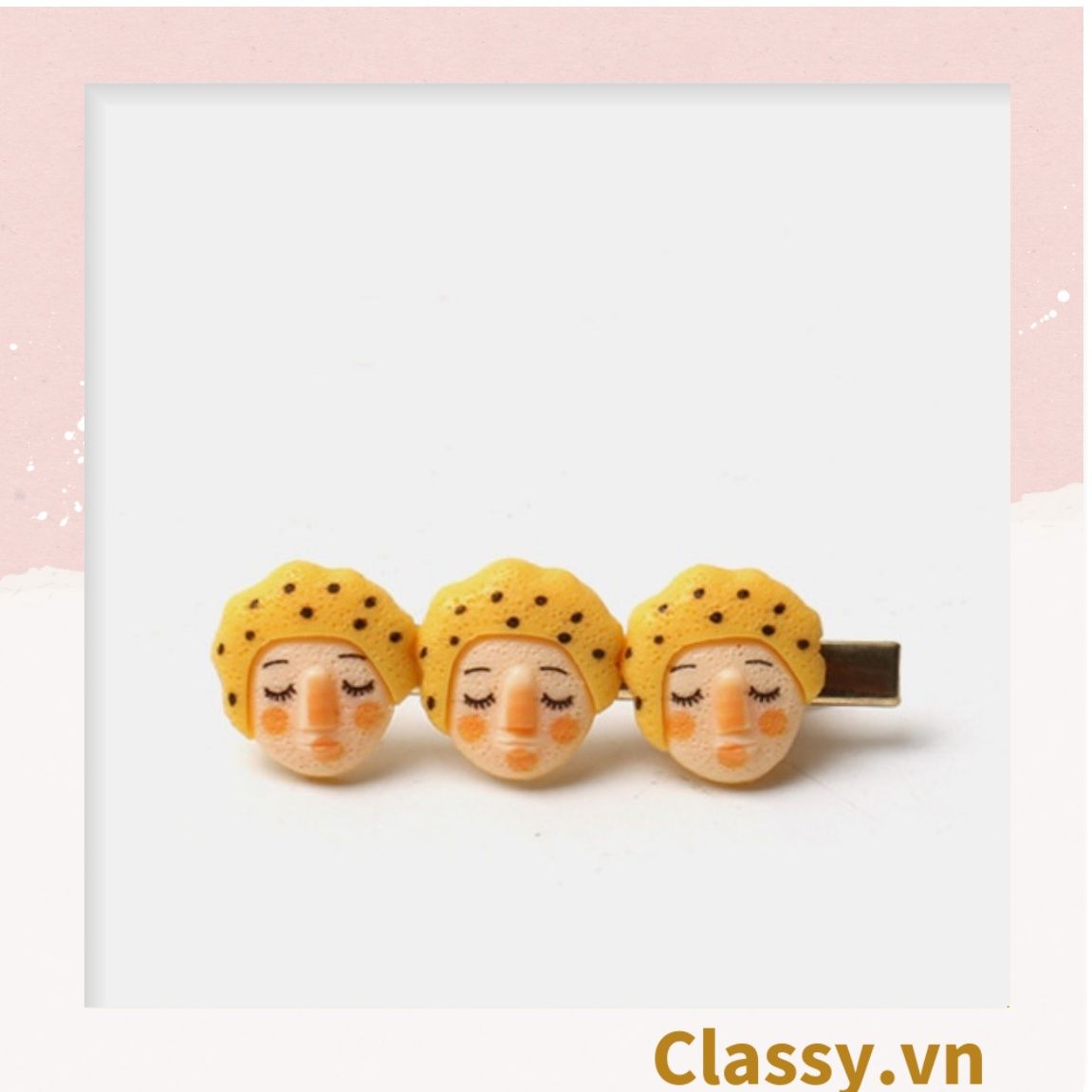 PK912 Kẹp tóc mỏ vịt cột tóc kẹp gắp họa tiết sơn dầu hoạt hình cute nghịch ngợm