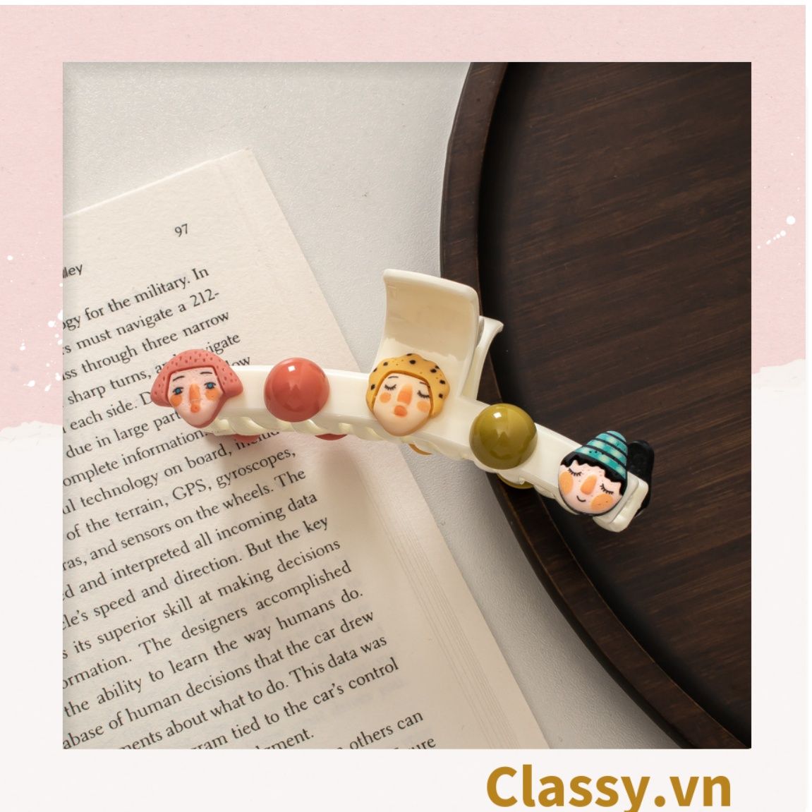 PK912 Kẹp tóc mỏ vịt cột tóc kẹp gắp họa tiết sơn dầu hoạt hình cute nghịch ngợm