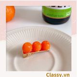  PK913 Kẹp tóc dạng clip mỏ vịt, họa tiết minh họa trái cam quýt tinh nghịch hài hước màu sắc tươi sáng hot tiktok 