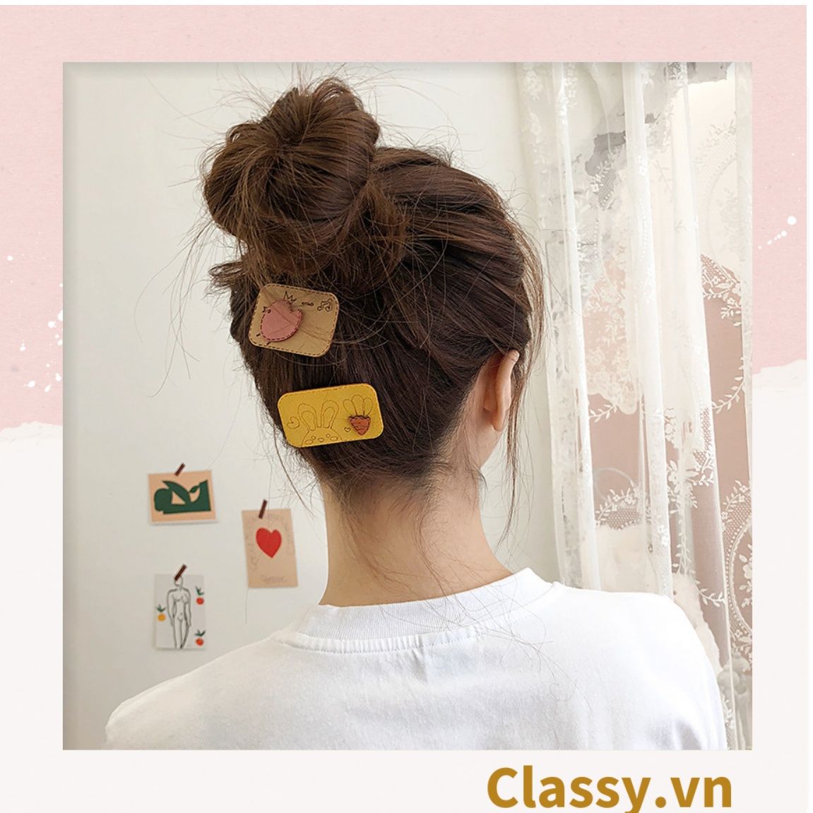 PK915 Miếng dán tóc mái một mặt vải in hình hoạt hình