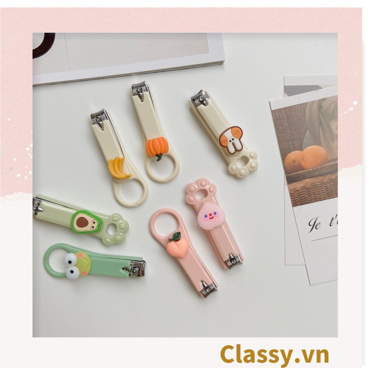 PK917 Cắt móng tay dễ thương cô gái hoạt hình trái tim Cắt móng tay móng chân cầm tay sáng tạo