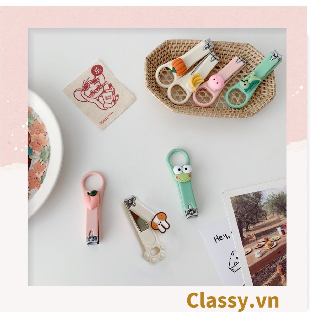 PK917 Cắt móng tay dễ thương cô gái hoạt hình trái tim Cắt móng tay móng chân cầm tay sáng tạo