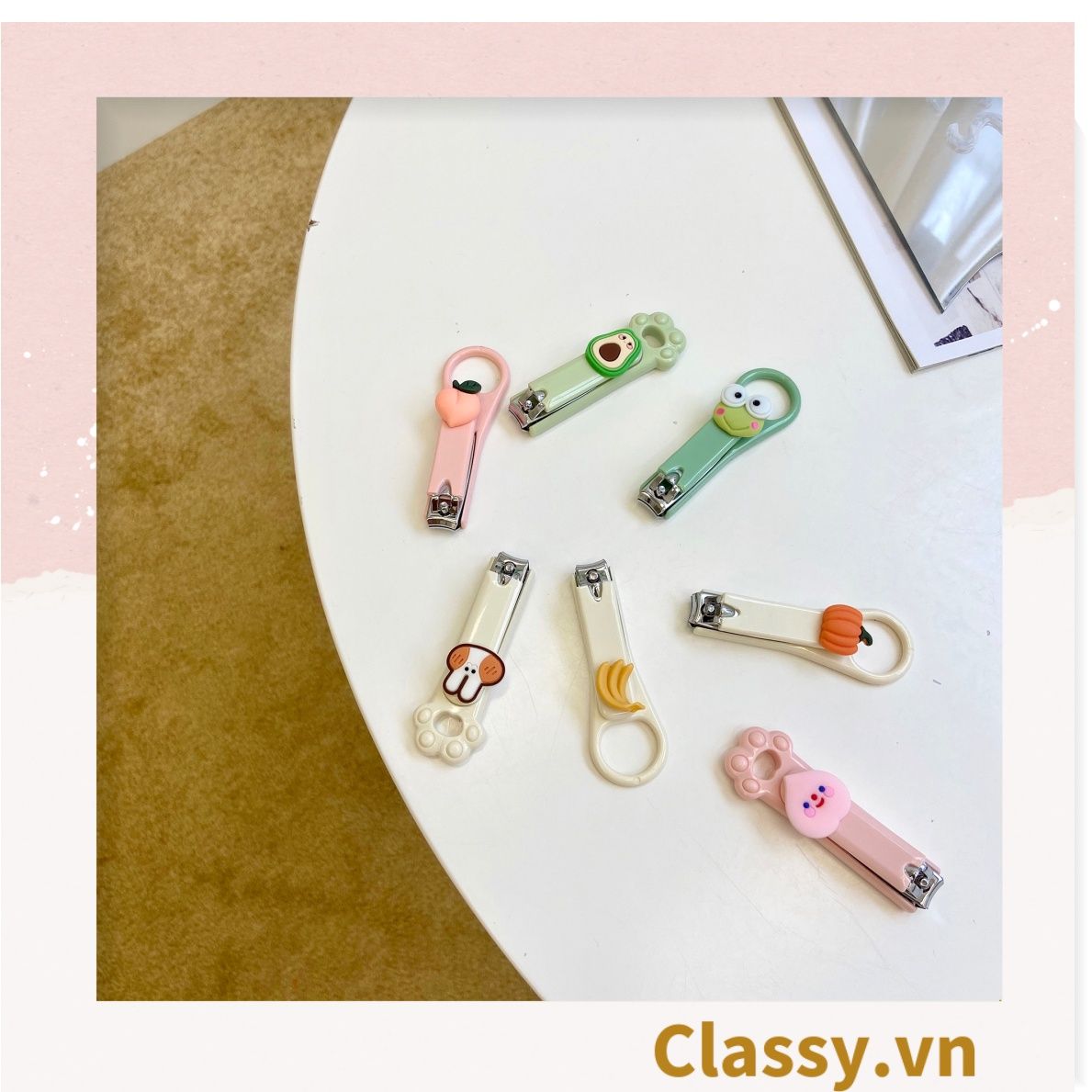 PK917 Cắt móng tay dễ thương cô gái hoạt hình trái tim Cắt móng tay móng chân cầm tay sáng tạo