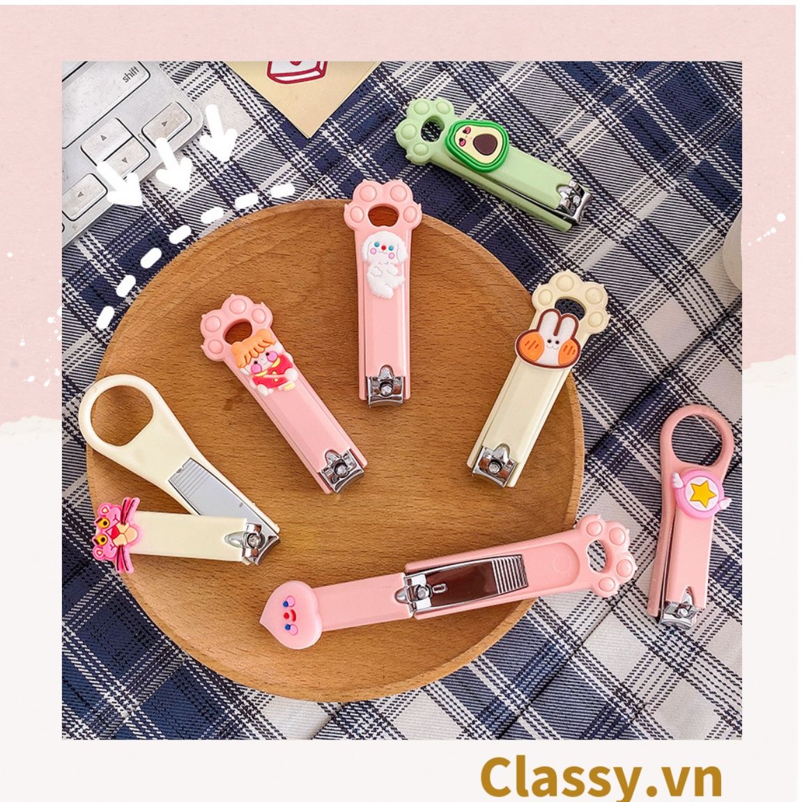 PK917 Cắt móng tay dễ thương cô gái hoạt hình trái tim Cắt móng tay móng chân cầm tay sáng tạo