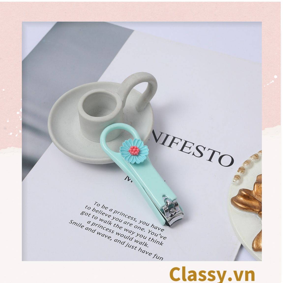 PK917 Cắt móng tay dễ thương cô gái hoạt hình trái tim Cắt móng tay móng chân cầm tay sáng tạo