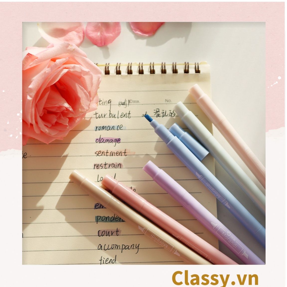 PK919 Bộ 6 màu Bút màu highlighter pastel, hỗ trợ học tập làm việc hiệu quả cho học sinh sinh viên nhân viên văn phòng