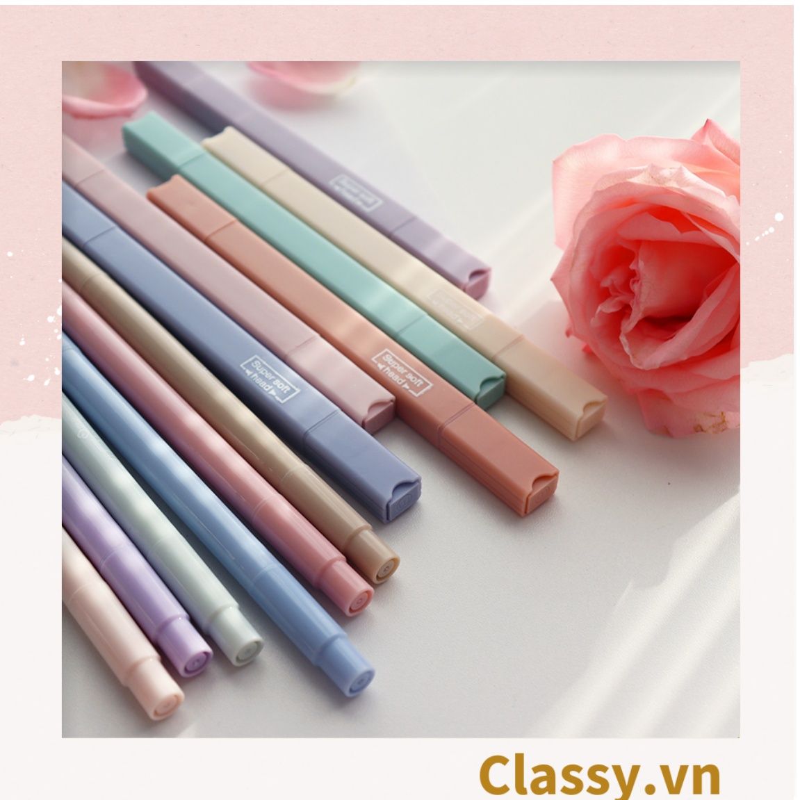 PK919 Bộ 6 màu Bút màu highlighter pastel, hỗ trợ học tập làm việc hiệu quả cho học sinh sinh viên nhân viên văn phòng