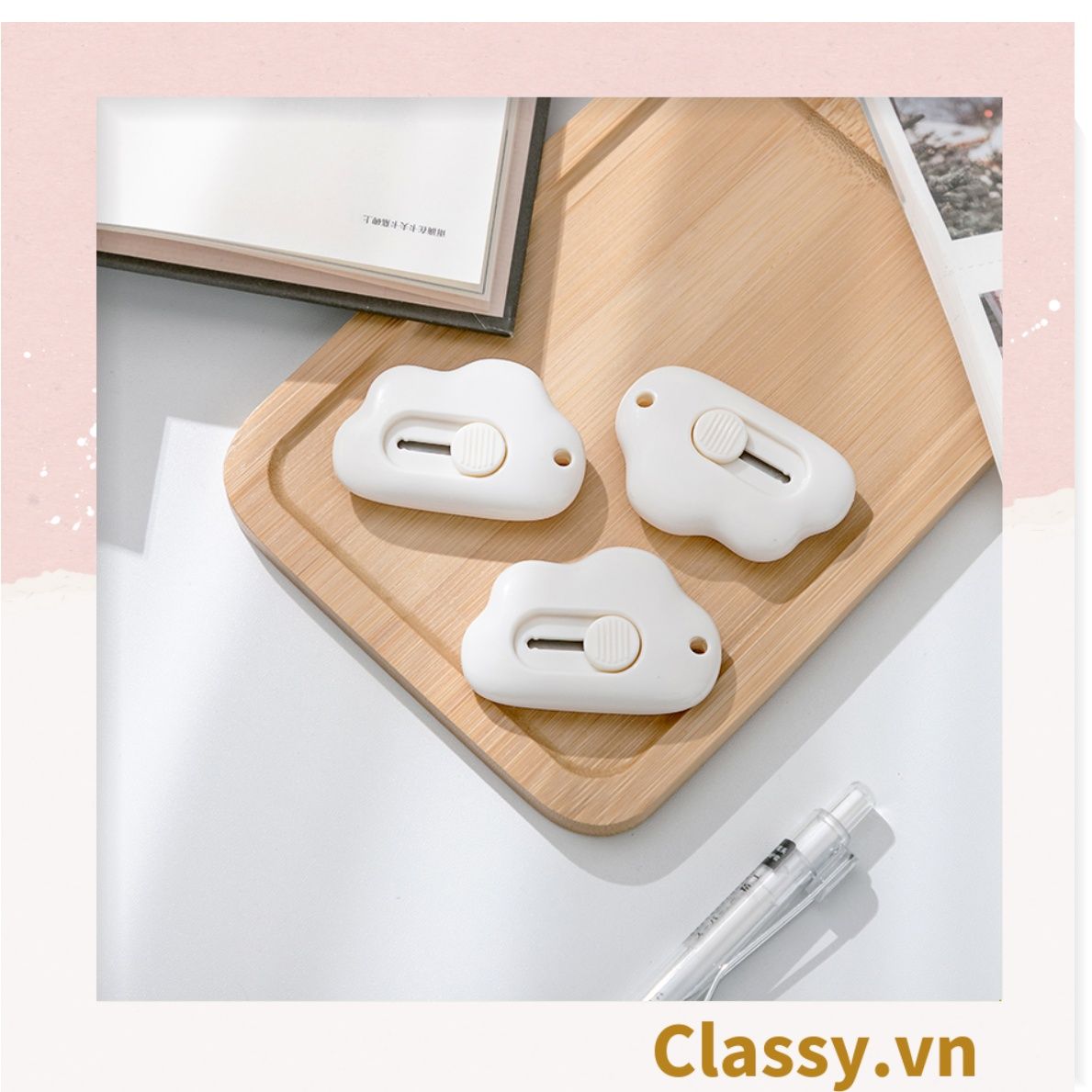 Dao Rọc Giấy Hình đám mây cute dễ thương, dài 6 CM có thể làm móc khóa PK920