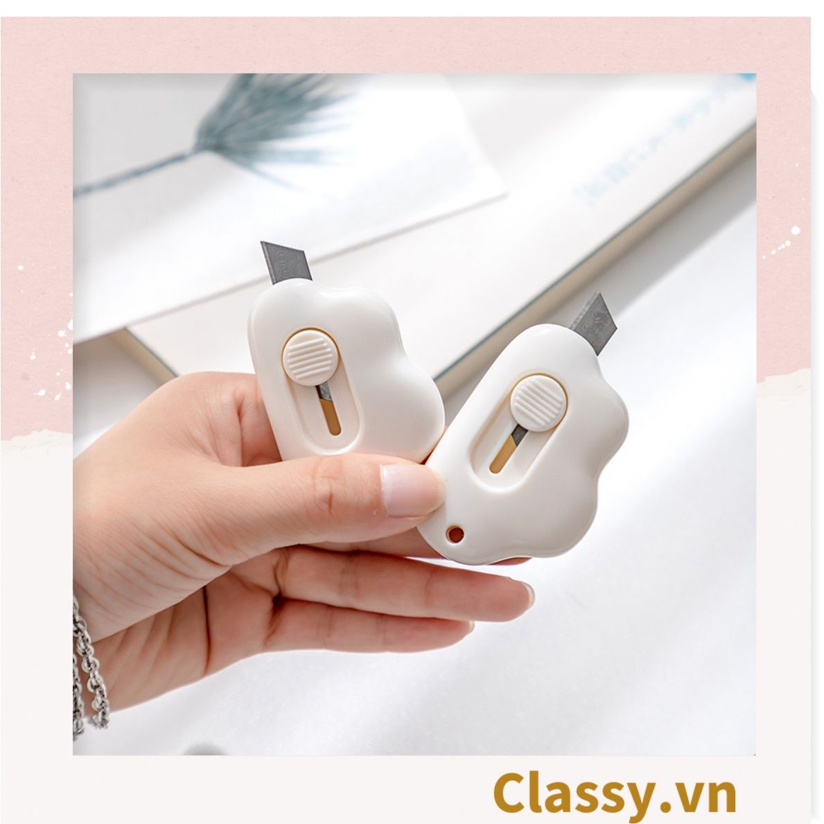 Dao Rọc Giấy Hình đám mây cute dễ thương, dài 6 CM có thể làm móc khóa PK920