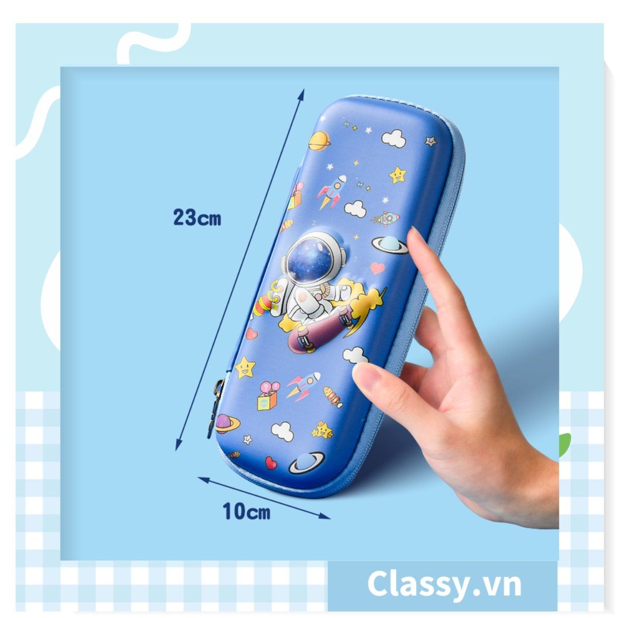 PK922 Hộp văn phòng phẩm đựng bút chất liệu Silicon dẻo, siêu bền, màu pastel đính họa tiết hoạt hình ngộ nghĩnh