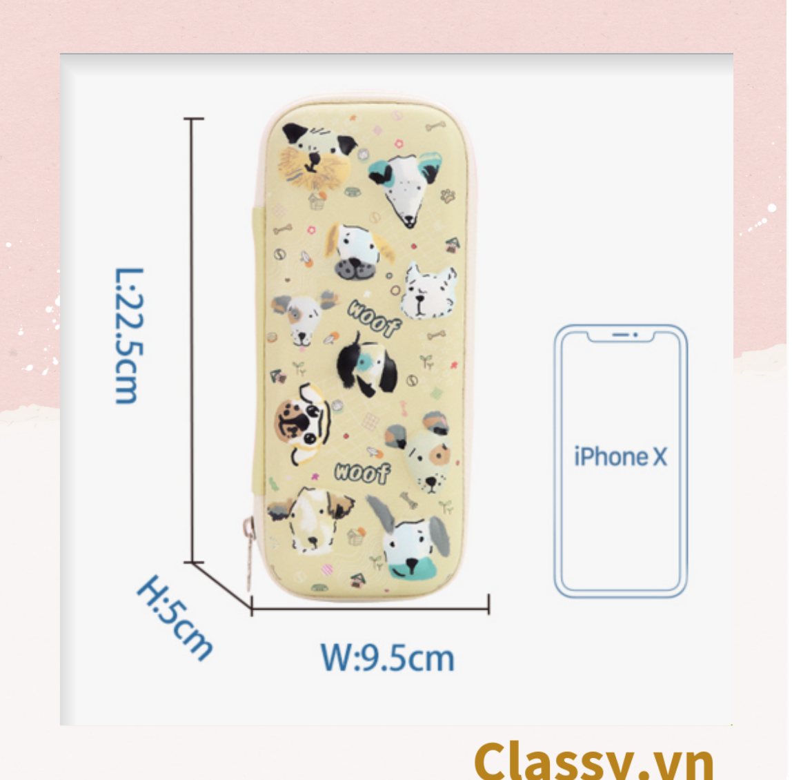 PK922 Hộp văn phòng phẩm đựng bút chất liệu Silicon dẻo, siêu bền, màu pastel đính họa tiết hoạt hình ngộ nghĩnh