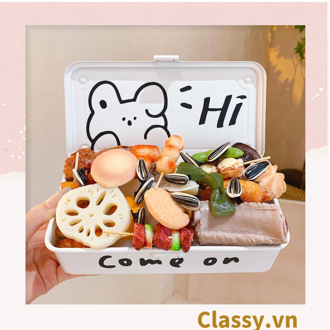 Kẹp tóc dạng clip mỏ vịt, họa tiết minh họa các loại đồ ăn, tinh nghịch hài hước hot tiktok PK935