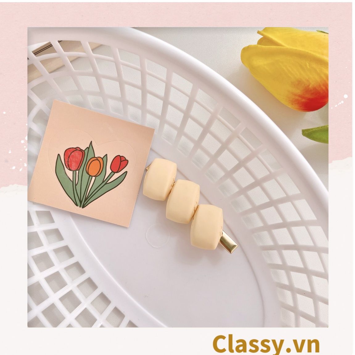 Kẹp tóc dạng clip mỏ vịt, họa tiết minh họa các loại đồ ăn, tinh nghịch hài hước hot tiktok PK935