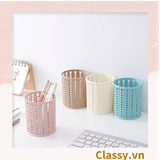  PK938 Hộp nhựa lưới Đựng Bút Đựng Viết, Văn Phòng Phẩm màu pastel họa tiết hoạt hình 