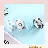  PK939 01 cuộn Băng dính washi tape họa tiết dễ thương hoạ tiết hấm bi nhiều màu,  trang trí sổ tay, văn phòng 