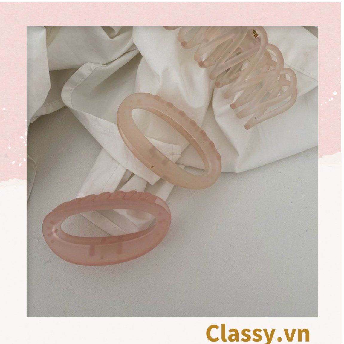 PK947 Kẹp càng cua kiểu mới; Tông màu hồng Họa tiết thạch jelly tông xanh thiên thanh thanh lịch nhiều kích thước