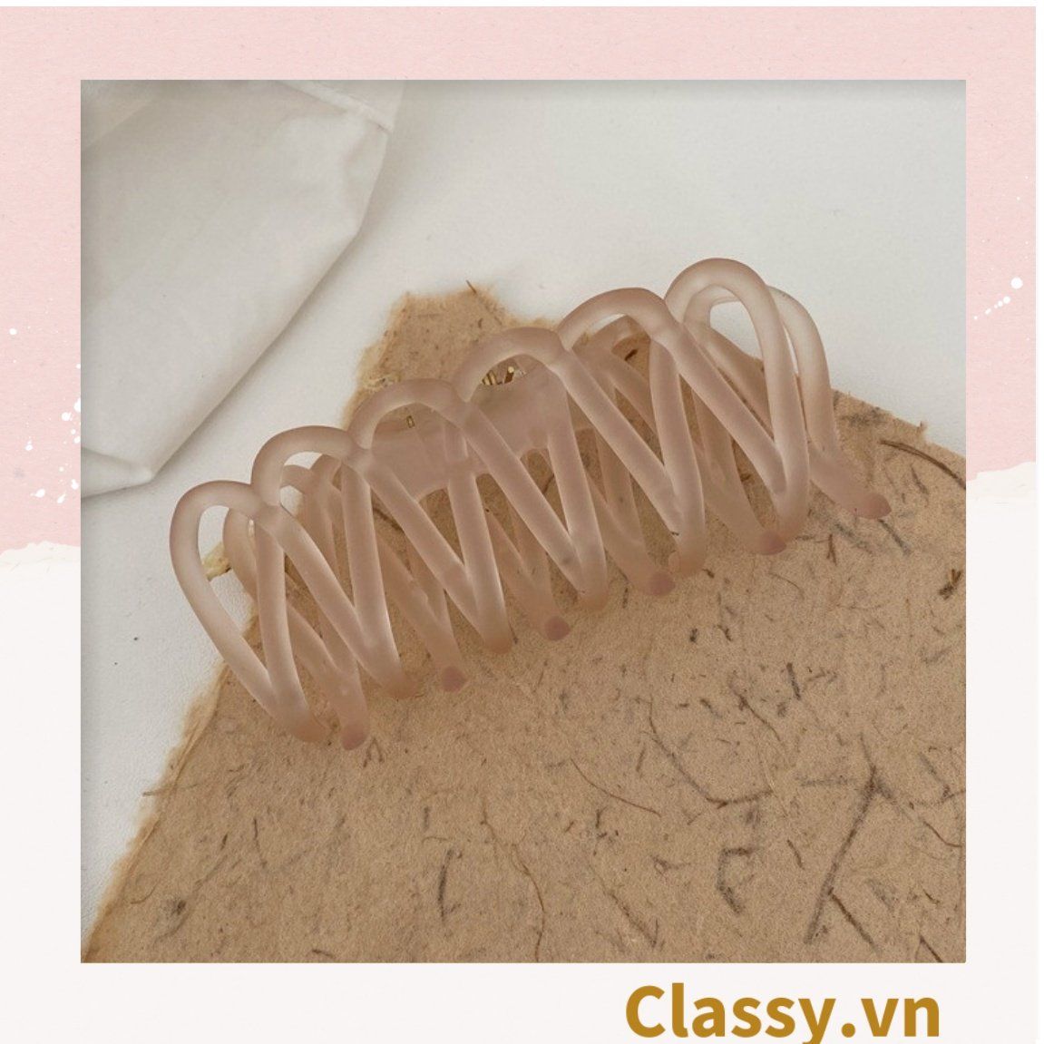 PK947 Kẹp càng cua kiểu mới; Tông màu hồng Họa tiết thạch jelly tông xanh thiên thanh thanh lịch nhiều kích thước