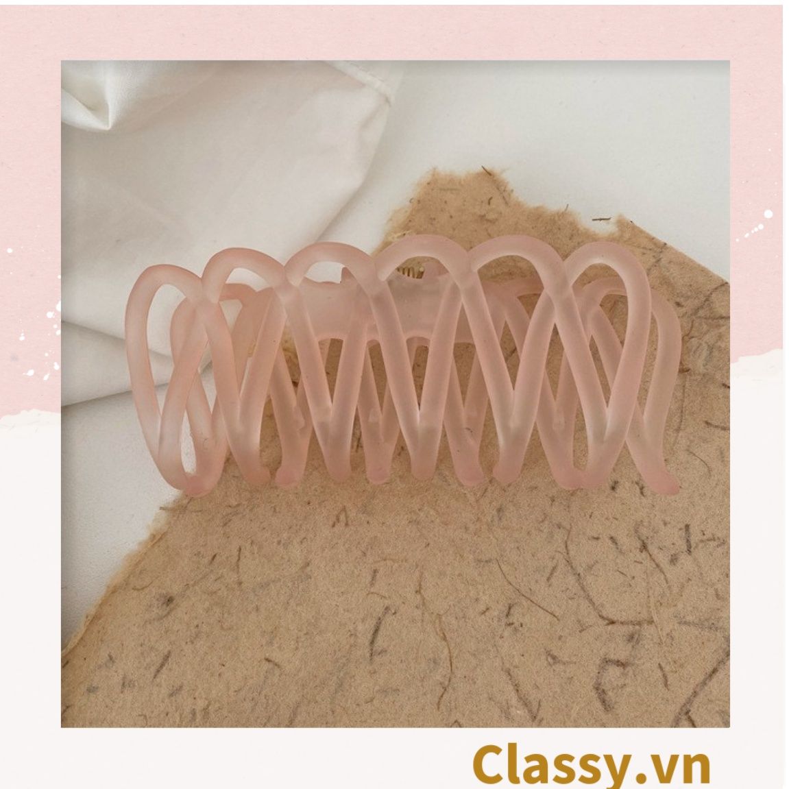  PK947 Kẹp càng cua kiểu mới; Tông màu hồng Họa tiết thạch jelly tông xanh thiên thanh thanh lịch nhiều kích thước 