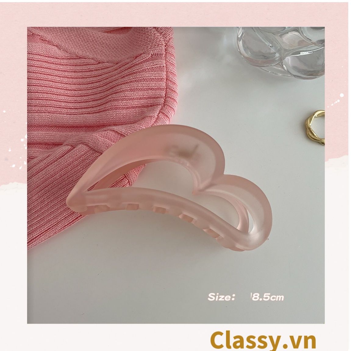 PK947 Kẹp càng cua kiểu mới; Tông màu hồng Họa tiết thạch jelly tông xanh thiên thanh thanh lịch nhiều kích thước