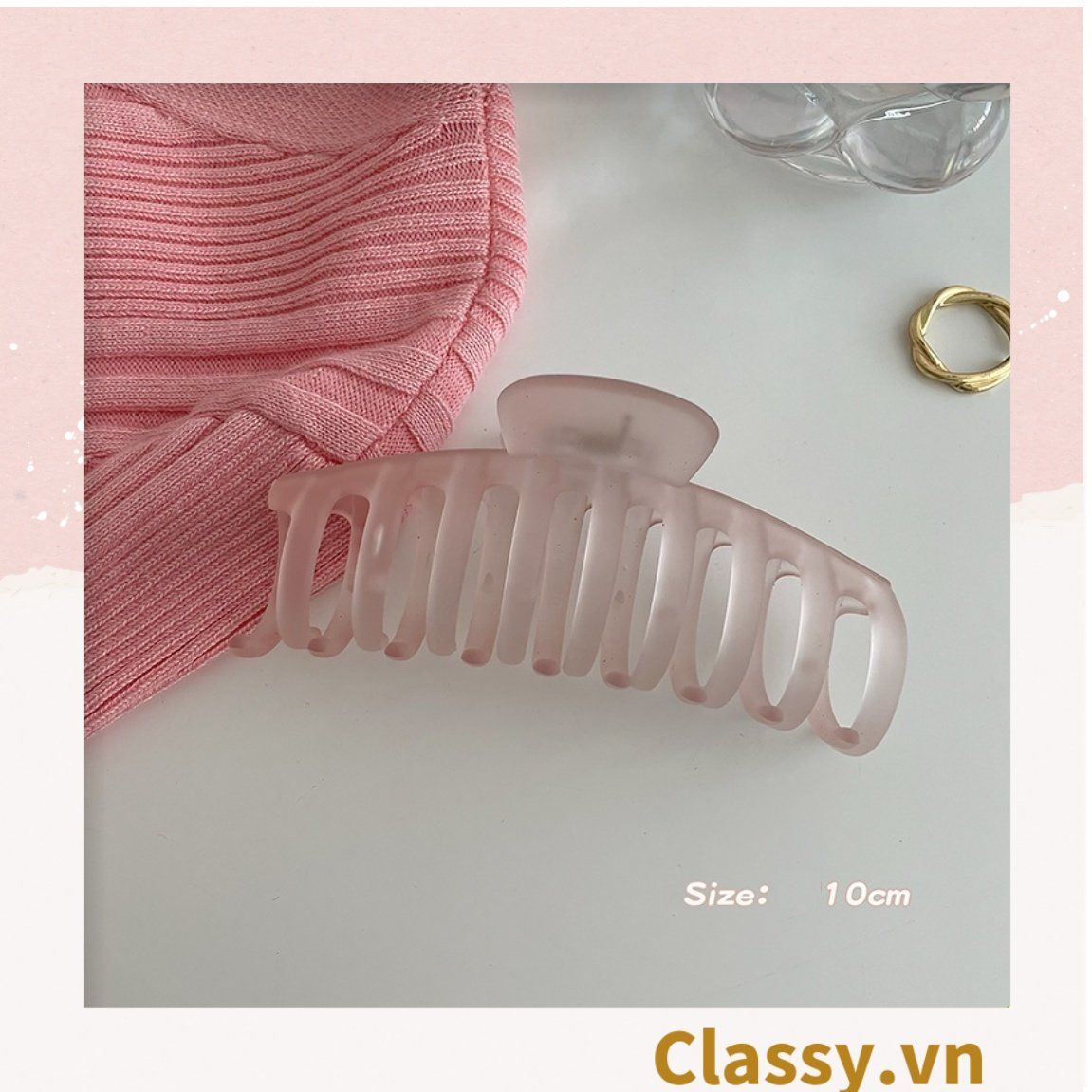 PK947 Kẹp càng cua kiểu mới; Tông màu hồng Họa tiết thạch jelly tông xanh thiên thanh thanh lịch nhiều kích thước