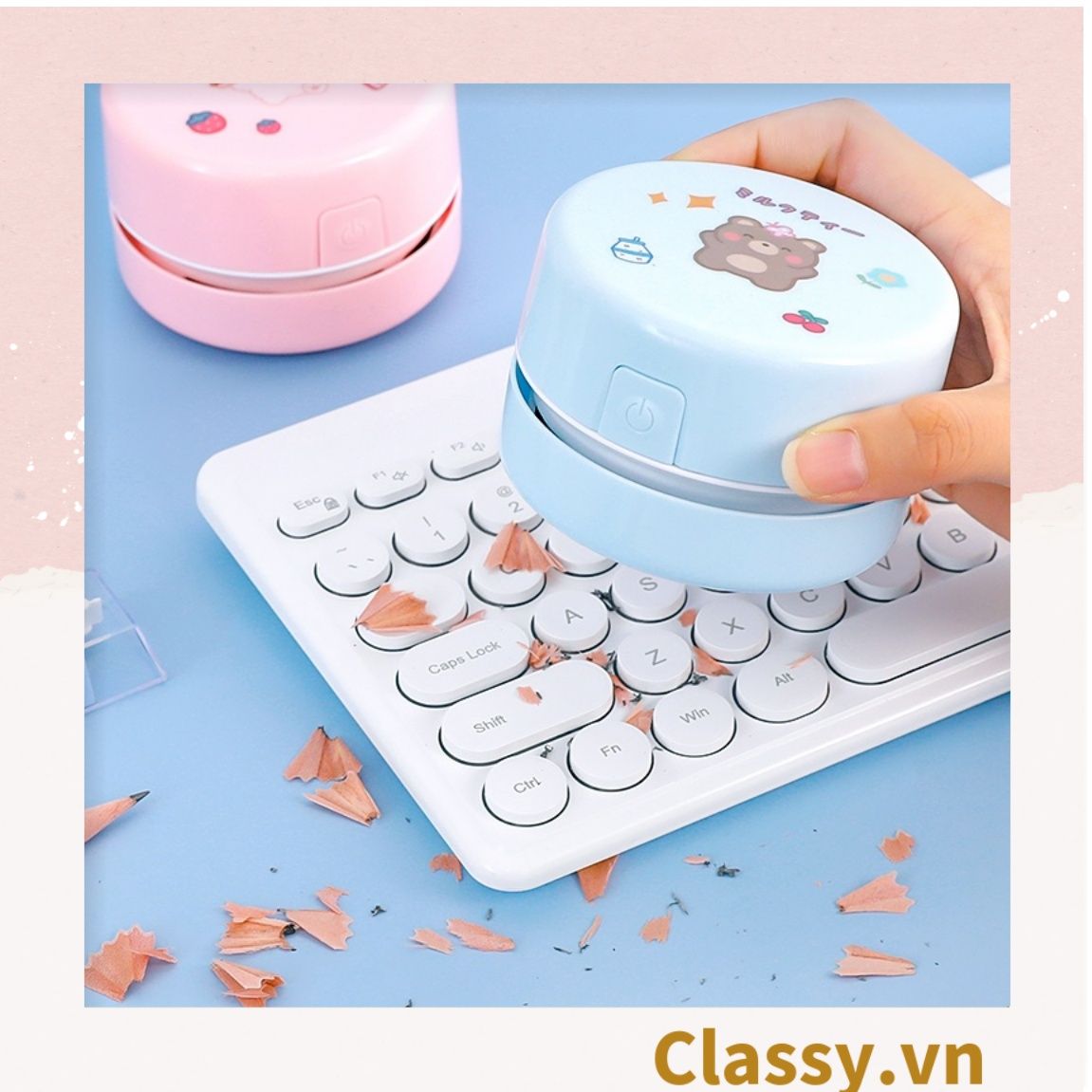  PK949 Máy Hút Bụi Mini Cầm Tay trơn màu, Không Dây Để Bàn Tiện Dụng dùng hút bụi bàn học, ô tô 