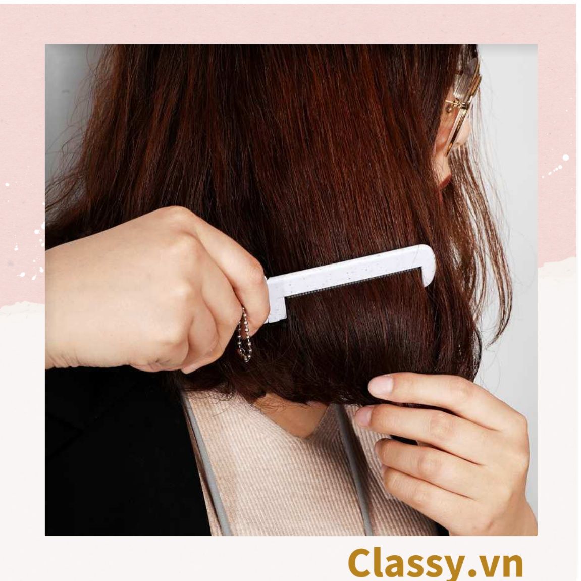 PK951 Lược Mini kèm gương có thể gấp lại, gọn nhẹ, tiện dụng, xinh xắn họa tiết động vật