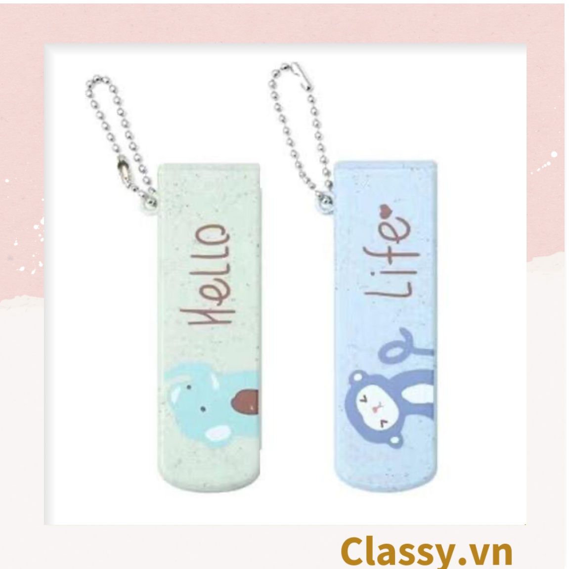 PK951 Lược Mini kèm gương có thể gấp lại, gọn nhẹ, tiện dụng, xinh xắn họa tiết động vật