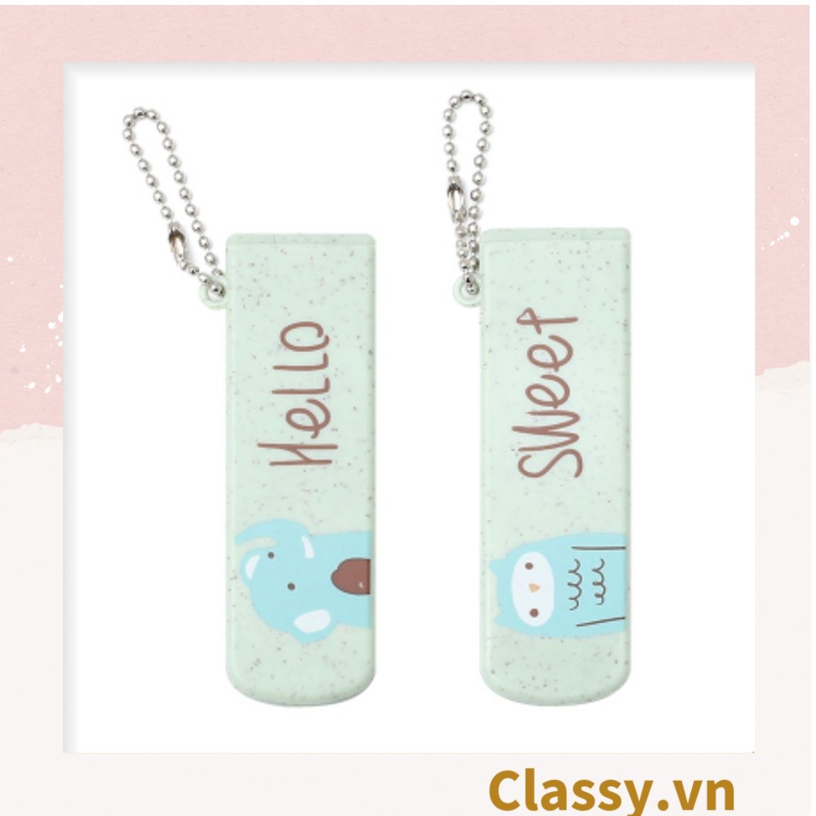 PK951 Lược Mini kèm gương có thể gấp lại, gọn nhẹ, tiện dụng, xinh xắn họa tiết động vật
