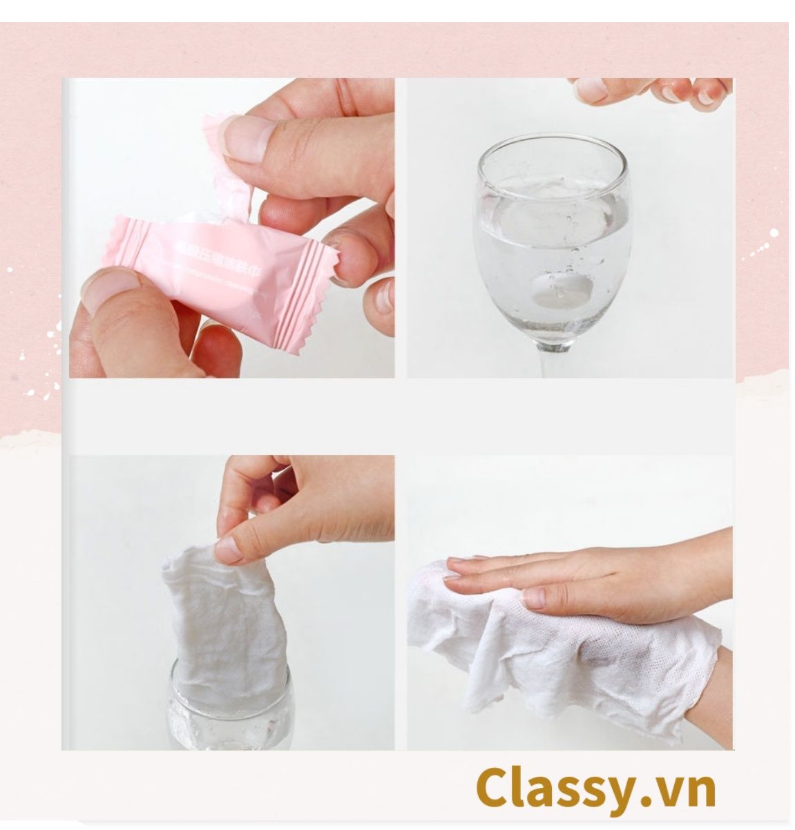  Combo 10 chiếc PK952 Khăn giấy nén, mặt nạ nén chất liệu Cotton, bỏ túi du lịch tiện lợi THE MASK 