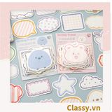  Bộ 90 tờ Giấy ghi chú màu pastel nhiều hình hoạt hình đáng yêu giấy note post it sticker PK958 (không keo) 