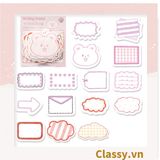  Bộ 90 tờ Giấy ghi chú màu pastel nhiều hình hoạt hình đáng yêu giấy note post it sticker PK958 (không keo) 