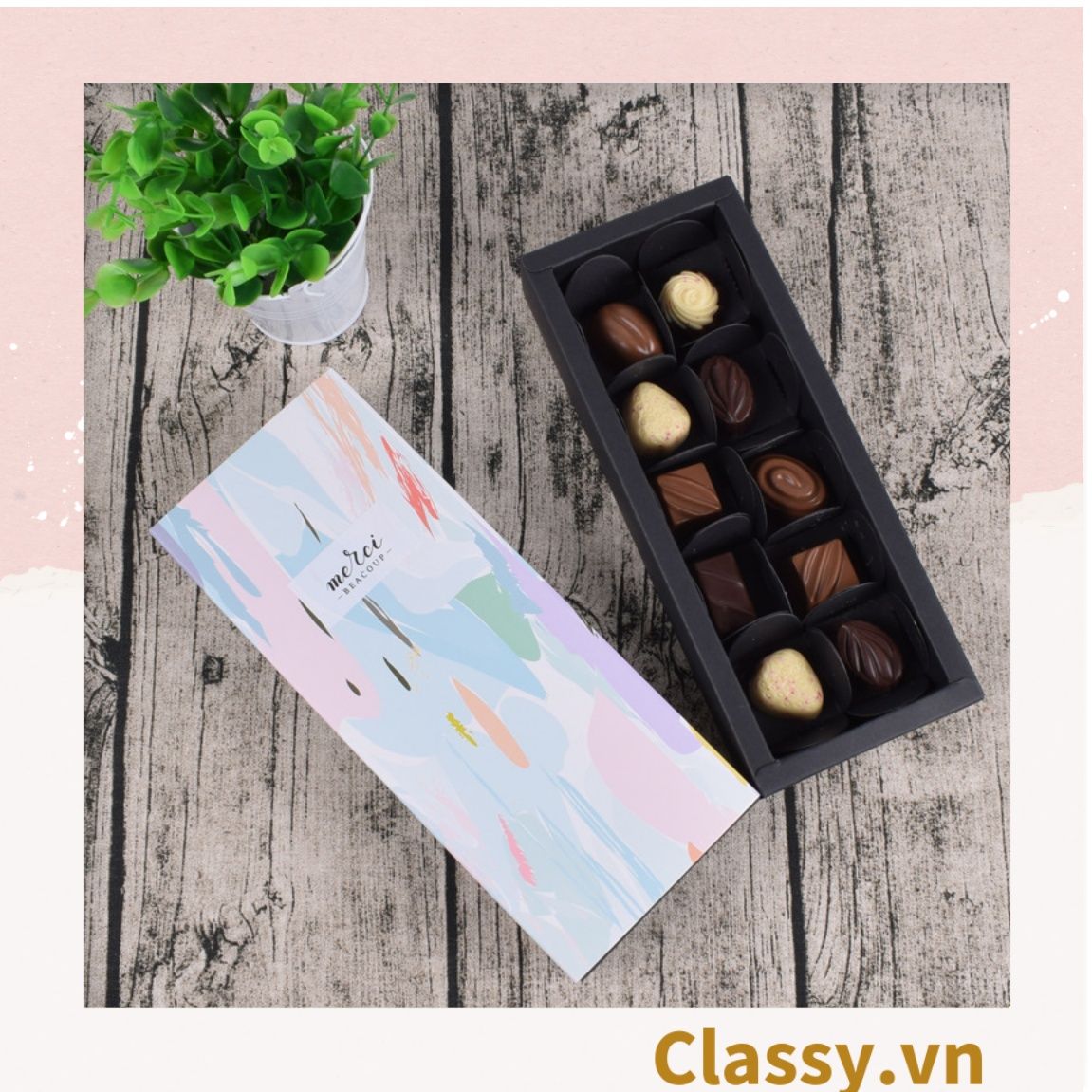 Hộp quà tặng đựng quà hình chữ nhật (không có ngăn chia), nhiều họa tiết dễ thương ngọt ngào Q1082