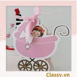  Hộp quà tặng tự gấp, hộp quà trang trí dễ thương kích thước 6x5x7.8CM hình baby trong nôi PK1314 