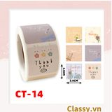  Cuộn sticker phong cách vintage dán niêm phong túi giấy, hộp bánh handmade, quà tặng dễ thương, tem dán thiệp Q1346 