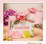  Túi giấy Thank You đính hoa sang trọng, dùng làm quà tặng sinh nhật, valetine, kỷ niệm Q1347 