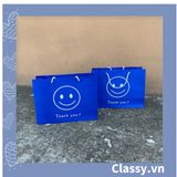  Túi giấy quai xách hình mặt cười, trái tim màu xanh dương Q1349 